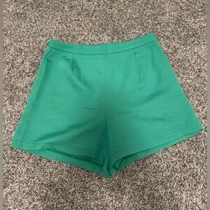 SHEIN Green High-Waisted Tailored Shorts